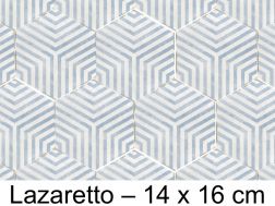 Capri Lazaretto - 14 x 16 cm - PÅytki podÅogowe i Åcienne, heksagonalne matowe, postarzane